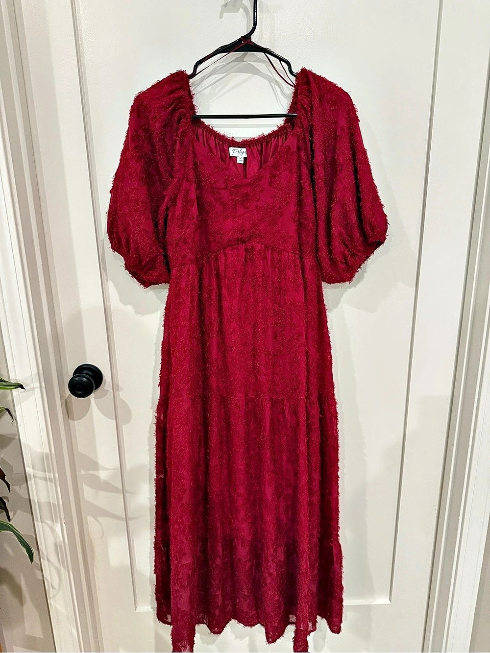 Polagram Floral Maxi Dress Burgundy Medium